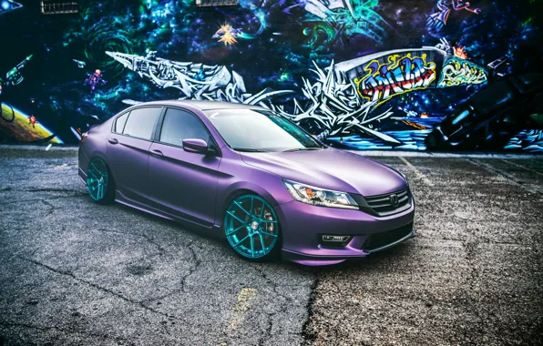 Картинка Хонда, wheels, Honda, Accord, Tuning, purple, frontside, Аккорд