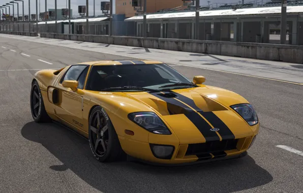 Картинка Ford, yellow, track, hre, gt