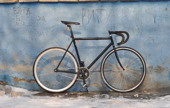 Картинка велосипед, стена, улица, bicycle, bike, фикс, fixedgear, fixed