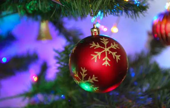 Картинка шарики, украшения, праздник, елка, Рождество, Новый год, New Year, Merry Christmas