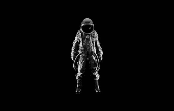 Картинка фон, черный, минимализм, скафандр, black, астронавт, helmets, astronauts