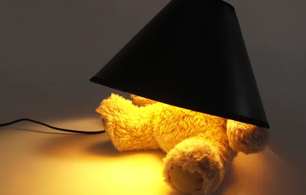Картинка лампочка, креатив, светильник, мишка тедди, оригинально, teddy bear, абажур