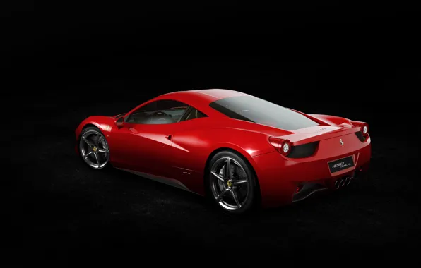 Картинка Ferrari, Red, 458, Widescreen, Italia, Supercar, Italian, Rear