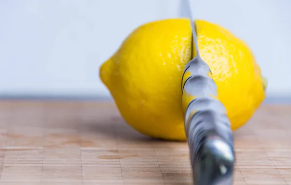 Картинка фон, лимон, нож