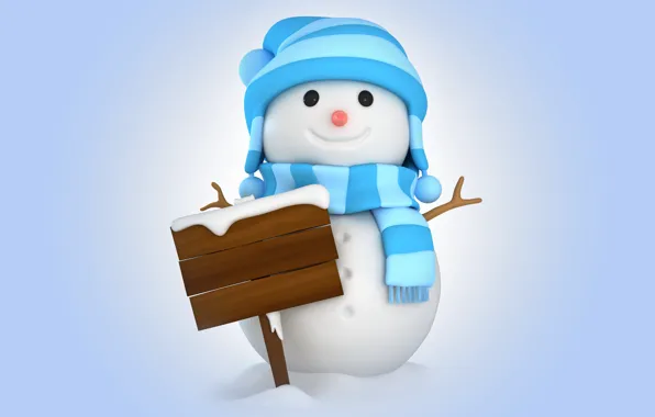Картинка зима, снег, снеговик, christmas, new year, winter, snow, cute, snowman