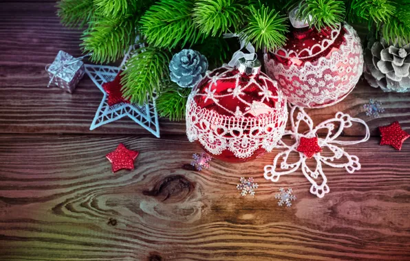 Картинка украшения, ветки, шары, елка, Новый Год, Рождество, Christmas, wood, decoration, Merry