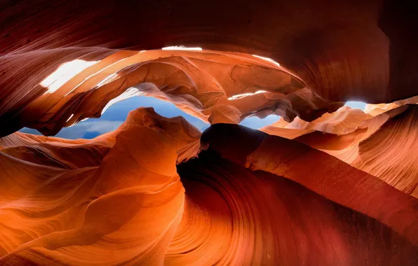 Картинка природа, скалы, каньон, пещера, antelope canyon
