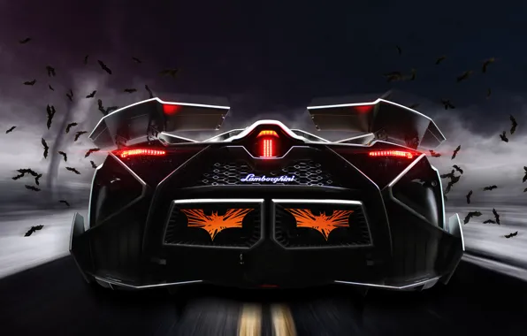 Картинка Concept, Lamborghini, Car, Storm, Road, Bats, Rear, Egoista