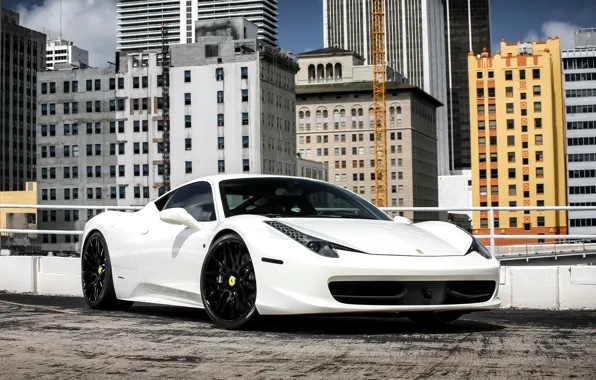Картинка Ferrari, white, 458, Italia