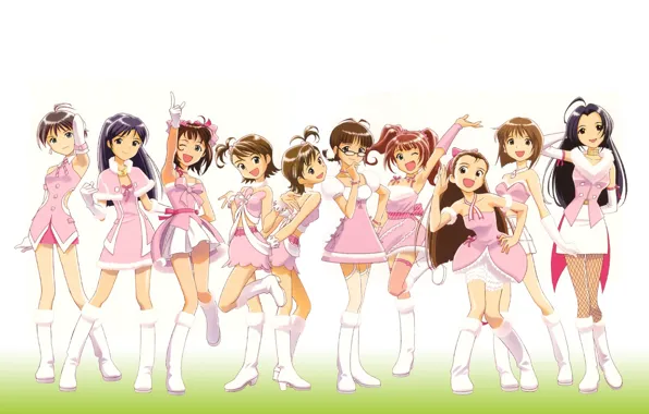 Картинка девочки, аниме, Ritsuko Akizuki, Haruka Amami, Yayoi Takatsuki, Azusa Miura, Iori Minase, Ami Futami, Chihaya …