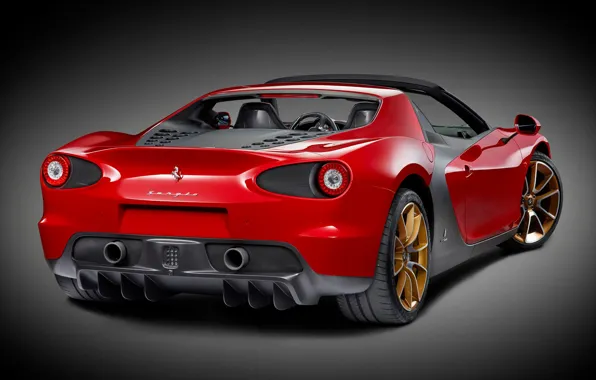Картинка Ferrari, Red, Supercar, Sergio, Rear, 2015