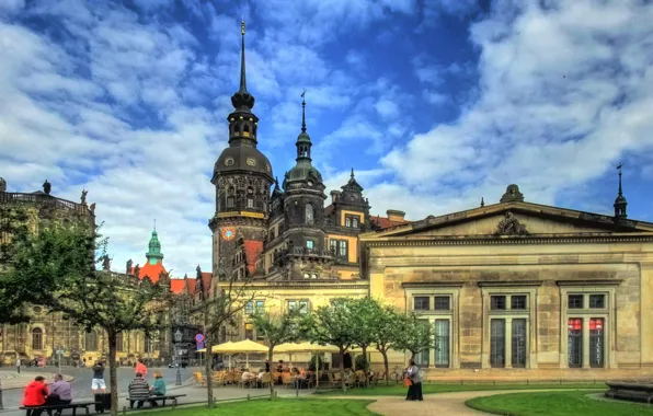 Картинка небо, город, Дрезден