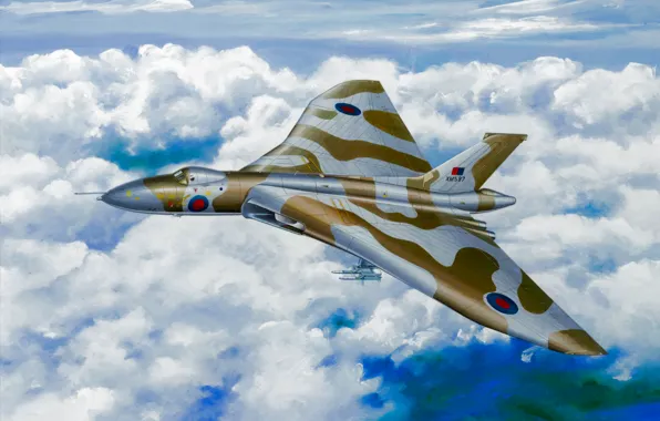 Картинка war, art, painting, aviation, Avro Vulcan