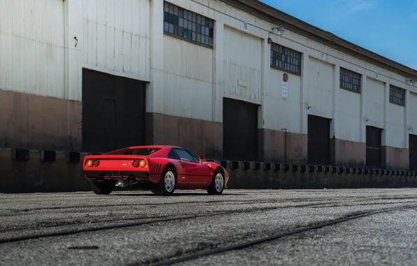 Картинка красный, Ferrari, Red, спорткар, sportcar, GTO, classic, urban, 288