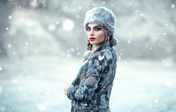 Картинка снег, макияж, Alessandro Di Cicco, Cold Moscow