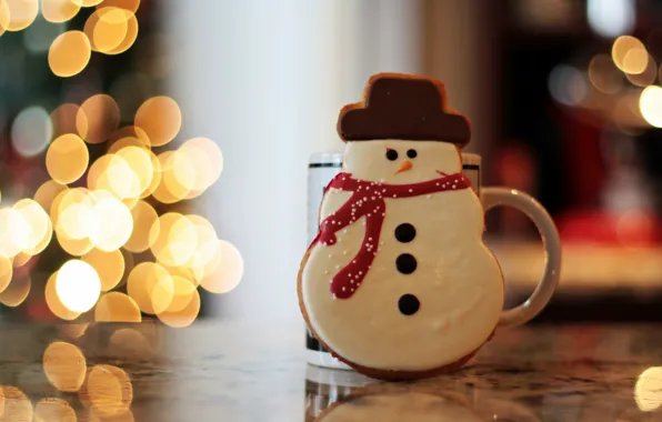 Картинка праздник, печенье, снеговик