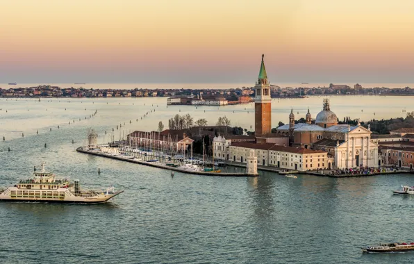 Картинка море, остров, Италия, Венеция, church of San Giorgio Maggiore