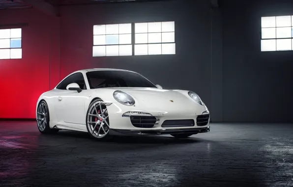 Картинка Porsche, white, порше, Coupe, Carrera, Edition, 991, frontside, V-GT