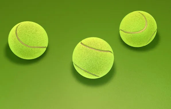 Картинка абстракция, зеленый, фон, арт, три, теннис, tennis, 3d., мяча