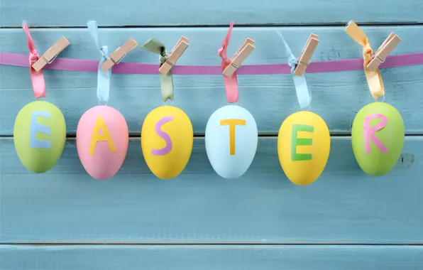 Картинка яйца, Пасха, прищепки, Easter, крашеные, eggs