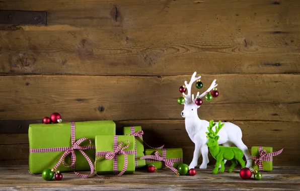 Картинка Новый Год, Рождество, подарки, Christmas, wood, decoration, gifts