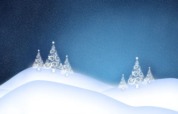 Картинка снег, елки, Зима