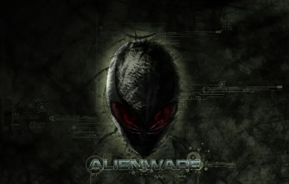 Картинка логотип, чужие, инопланетянин, голова пришельца, alienware