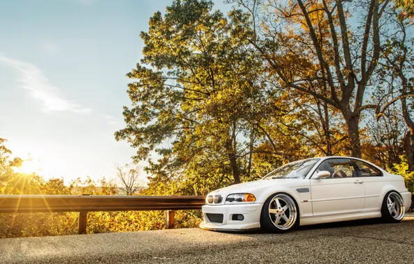Картинка белый, бмв, BMW, white, tuning, E46