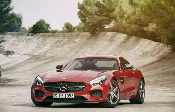 Картинка Mercedes-Benz, red, AMG, GT 2016