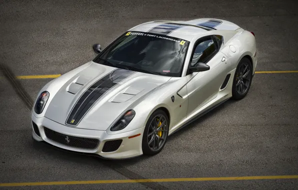 Картинка серый, Ferrari, silver, феррари, 599, GTO, гто