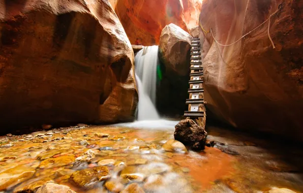 Картинка nature, waterfall, utah, canyons