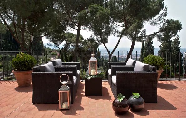 Картинка view, villa, terrace, furniture