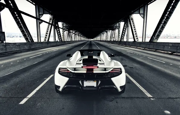 Картинка McLaren, British, Bridge, MP4-12C, White, Back, Supercar, Rear