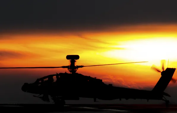 Картинка вертолёт, силует, Apache, ударный, AH-64, основной, «Апач»