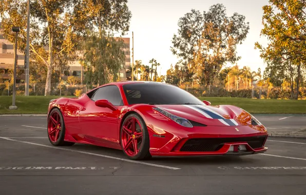 Картинка Ferrari, red, wheels, 458, Speciale