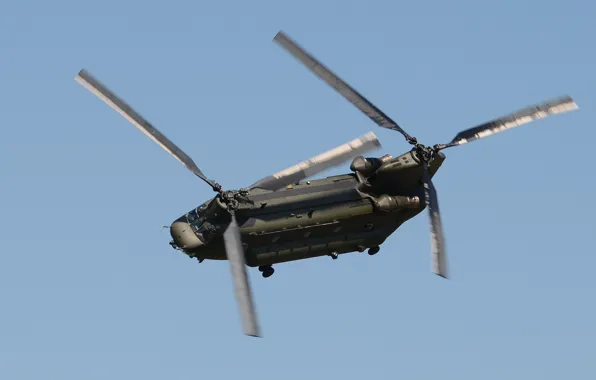 Картинка небо, полет, вертолёт, транспортный, военно, канадский, CH-47F, Chinook