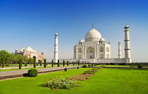 Картинка замок, Индия, памятник, храм, Taj Mahal, Тадж Махал, Agra, India, casstle, Uttar, Pradesh