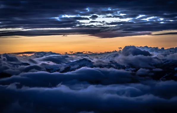 Картинка clouds, sunrise, summit