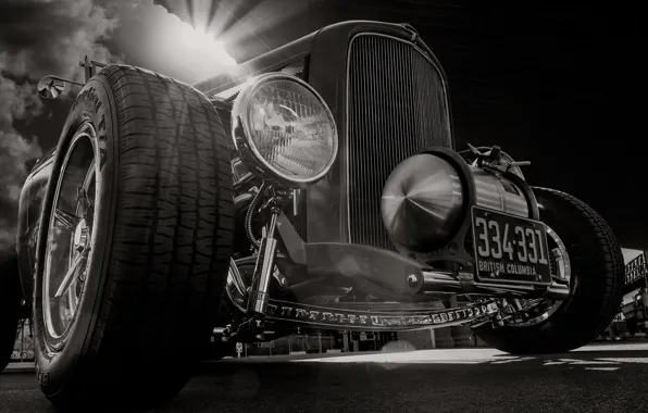 Картинка ретро, Ford, Форд, классика, передок, 1932, хот род