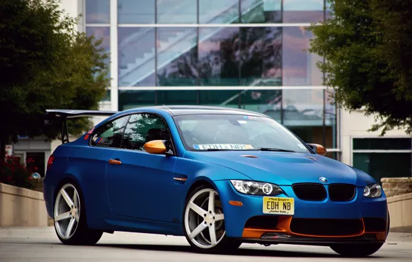 Картинка BMW, синяя, tuning, E92