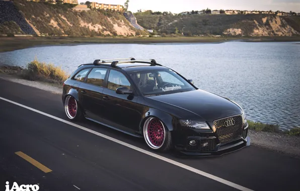 Картинка ауди, audi, wheels, black, quattro, tuning, front, face, germany, low, stance