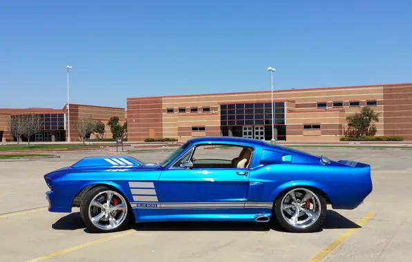 Картинка Mustang, Ford, Blue, 1967, Boss