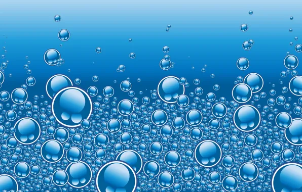 Картинка вода, пузыри, голубой