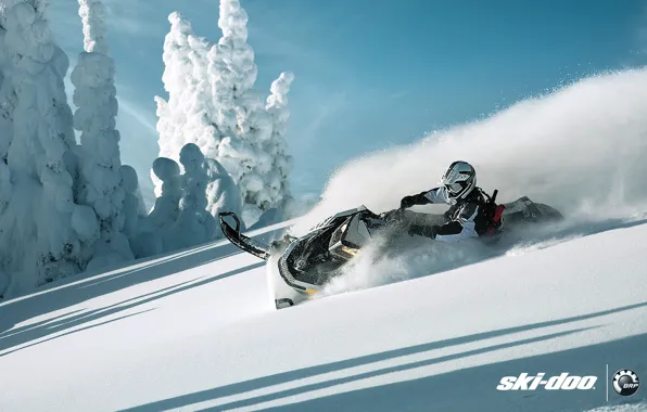 Картинка снег, спорт, sport, snow, снегоход, summit, snowmobile, ski-doo, brp, skidoo