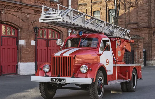 Картинка машина, пожарная, советская, ГАЗ-51