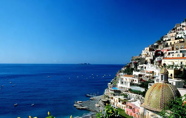Картинка море, город, Италия, Amalfi
