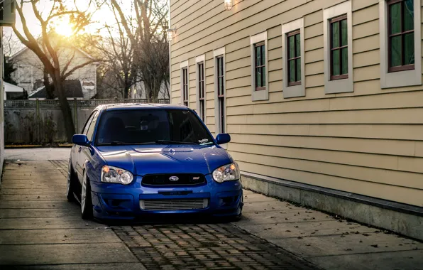 Картинка Subaru, Impreza, WRX, blue, front, субару, импреза