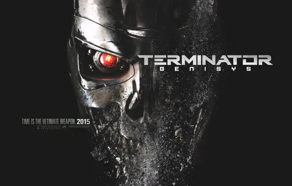 Картинка cinema, red eyes, movie, film, action, steel, Skynet, 2015, Terminator Genisys, alloy metals, T-888, Release …