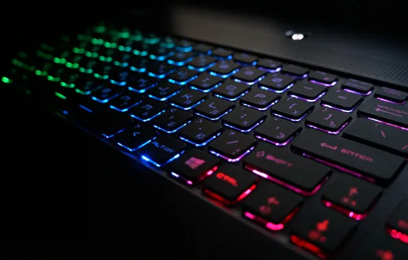 Картинка colors, подсветка, клавиатура, ноутбук, notebook, laptop, keyboard, led, MSI, GS70Stealth, GS70