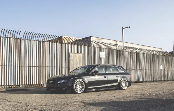 Картинка Audi, black, wagon, stance, avant